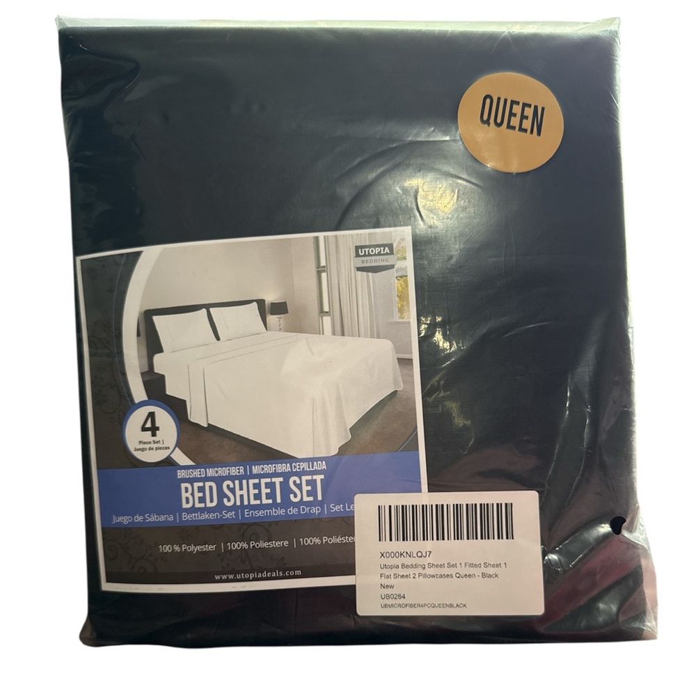 Black Bed Sheet Set - Queen